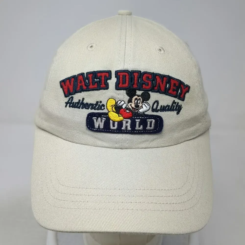 Disney Parks Baseball Cap Beige One Size Mickey Mouse Since 1971 Slideback Hat